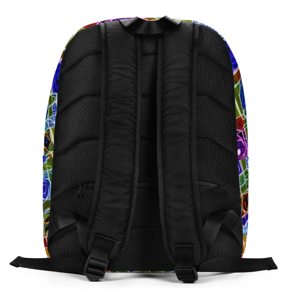 Neon Shardwork on Minimalist Backpack — Back