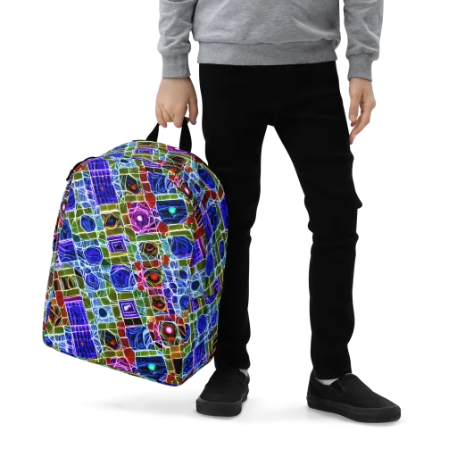 Neon Shardwork on a Minimalist Backpack