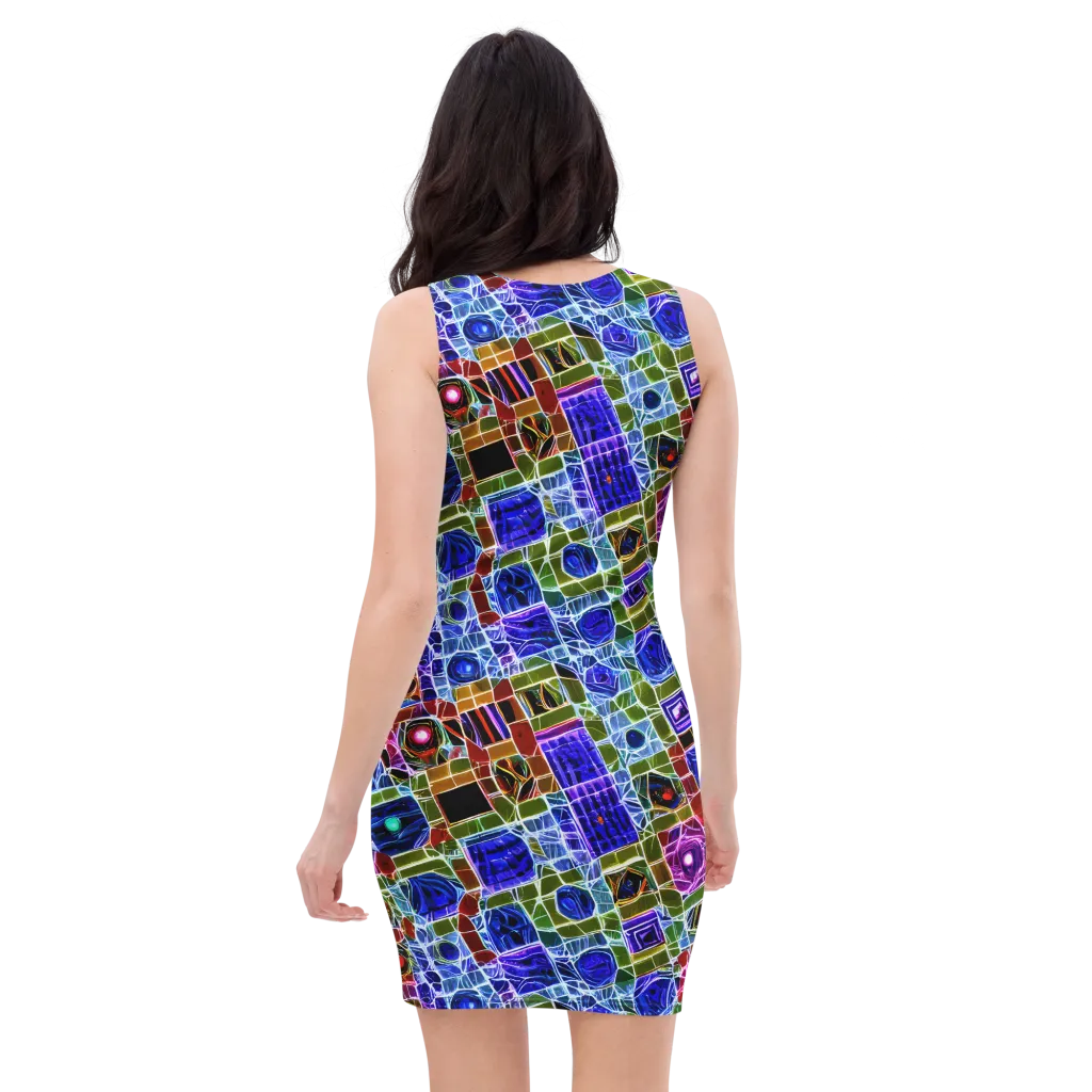 Neon Shardwork on Bodycon Dress — Back