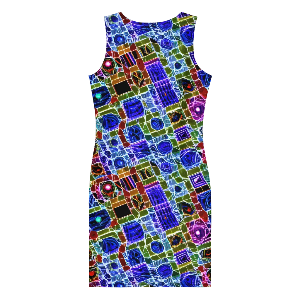 Neon Shardwork on Bodycon Dress — Back