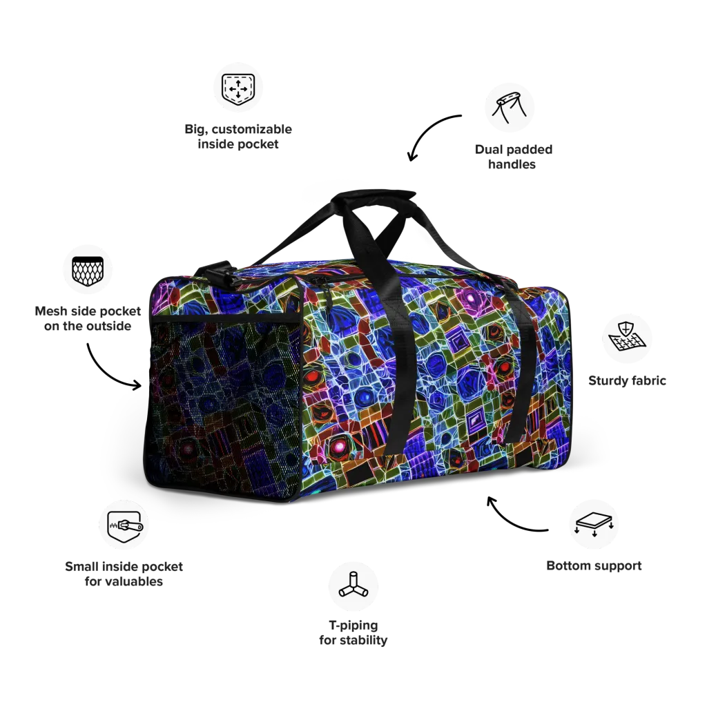 Neon Shardwork on Duffle Bag — Right Front