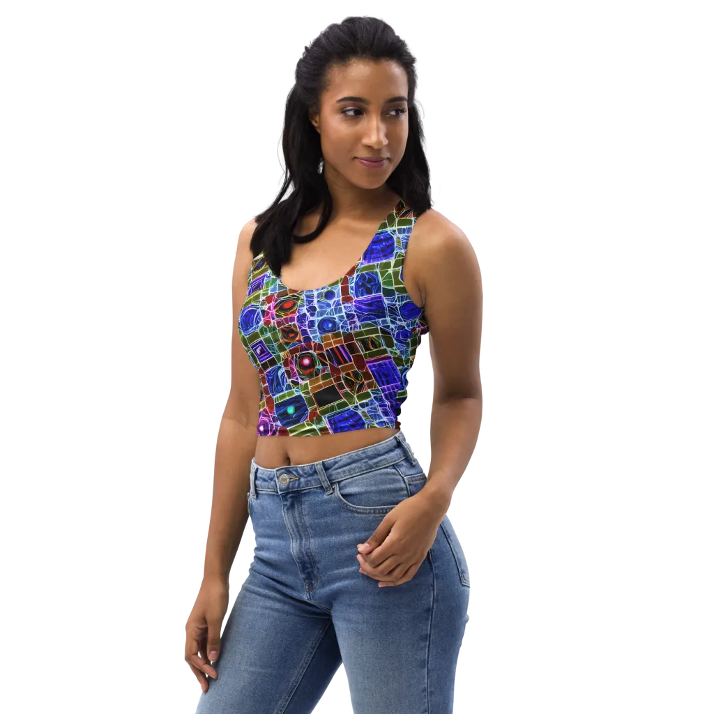 Neon Shardwork on Crop Top — Left Front
