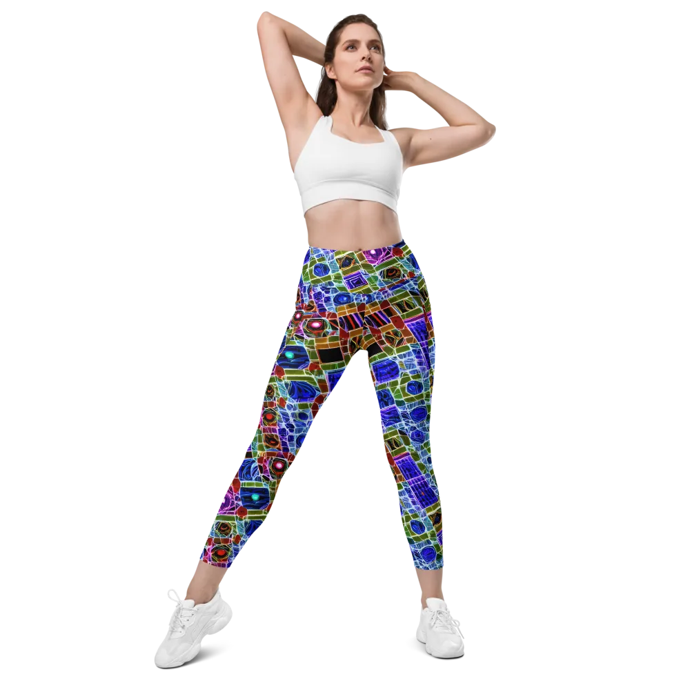 Neon Shardwork on Leggings with Pockets — Front