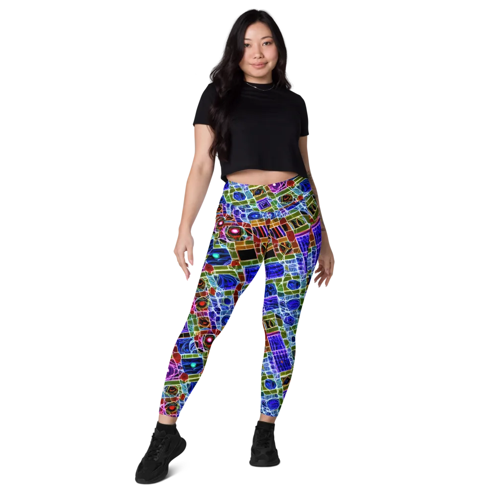 Neon Shardwork on Leggings with Pockets — Front