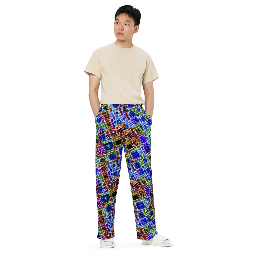 Neon Shardwork on Wide-Leg Pants — Front