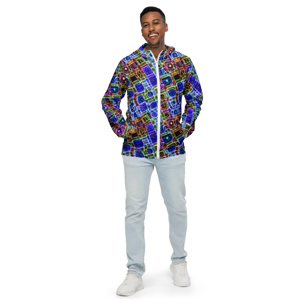 Neon Shardwork on Men's Windbreaker — Front