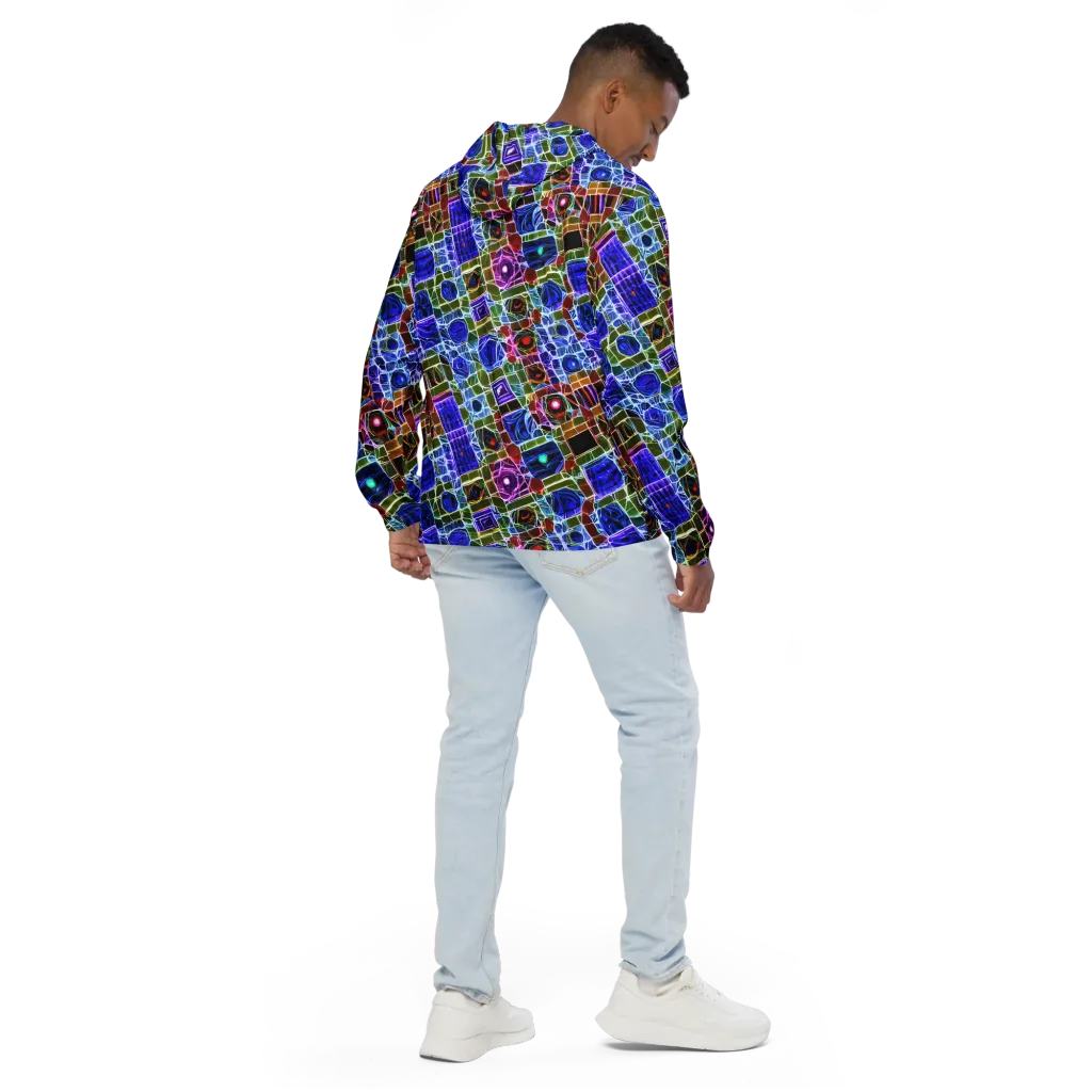Neon Shardwork on Men's Windbreaker — Back