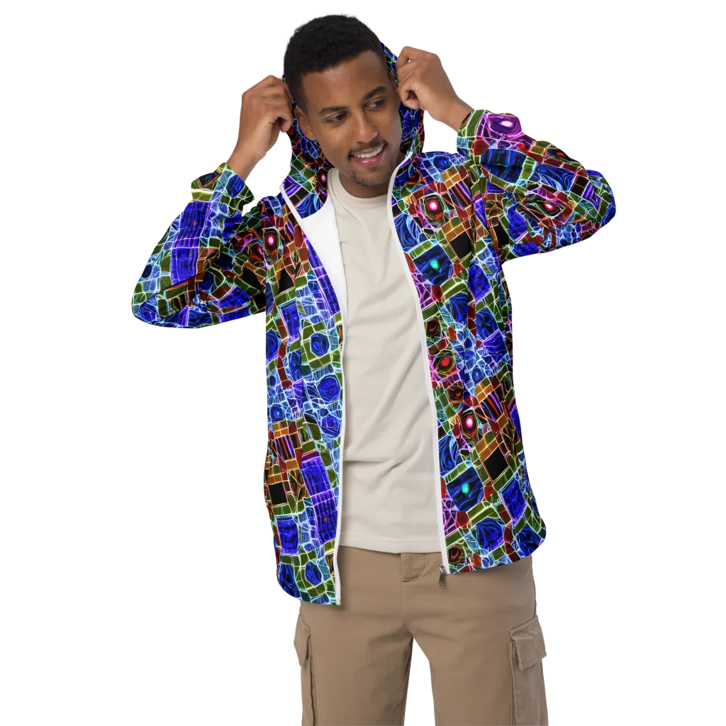 Neon Shardwork on Men's Windbreaker — Front