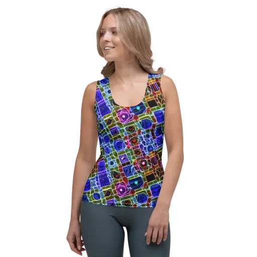 Neon Shardwork on a Women's Tank Top