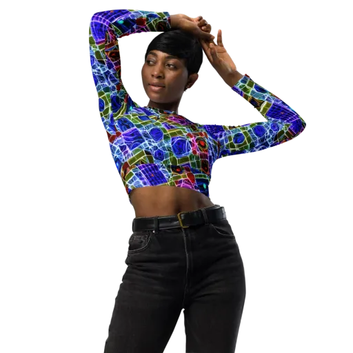 Neon Shardwork on a Long Sleeve Crop Top