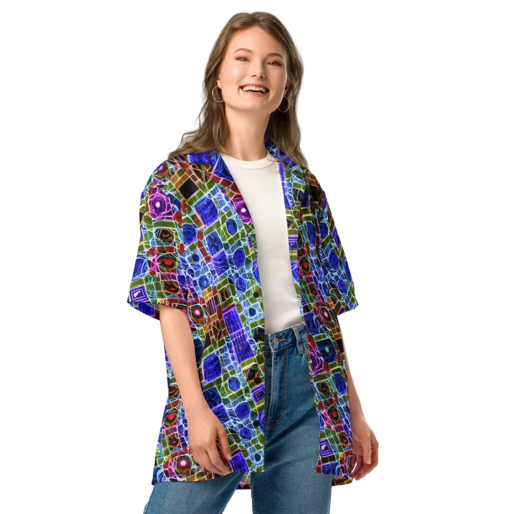 Neon Shardwork on Button Shirt — Front