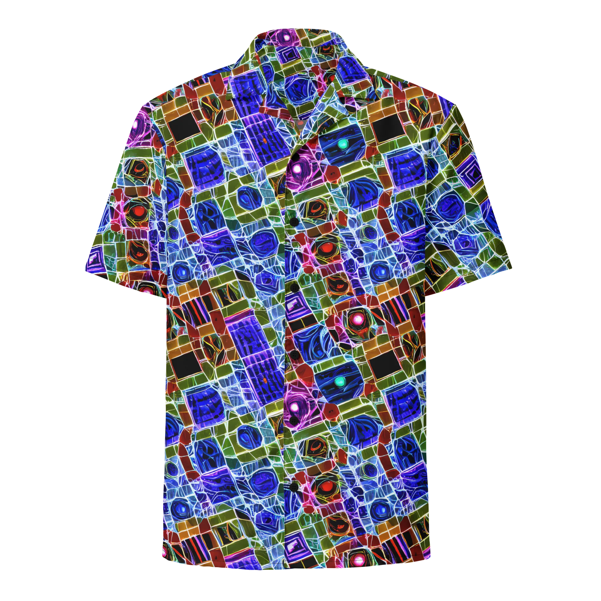 Neon Shardwork on Button Shirt — Front