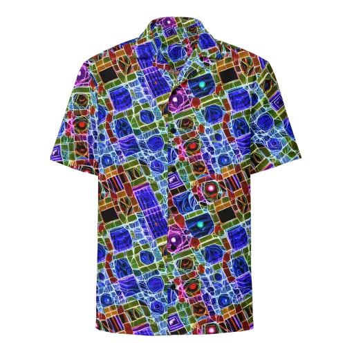 Neon Shardwork on a Button Shirt