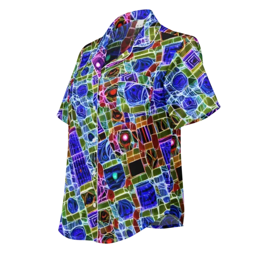 Neon Shardwork on a Women's Short Sleeve Pajama Top