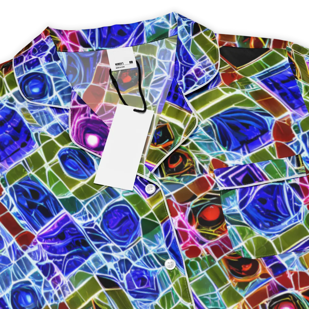 Neon Shardwork on Women's Short Sleeve Pajama Top — Product details