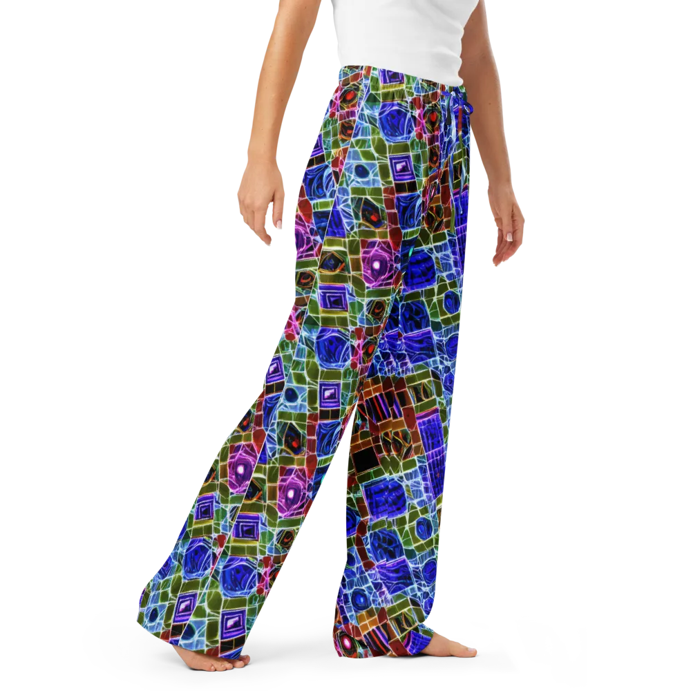 Neon Shardwork on Women's Pajama Pants — Right Front