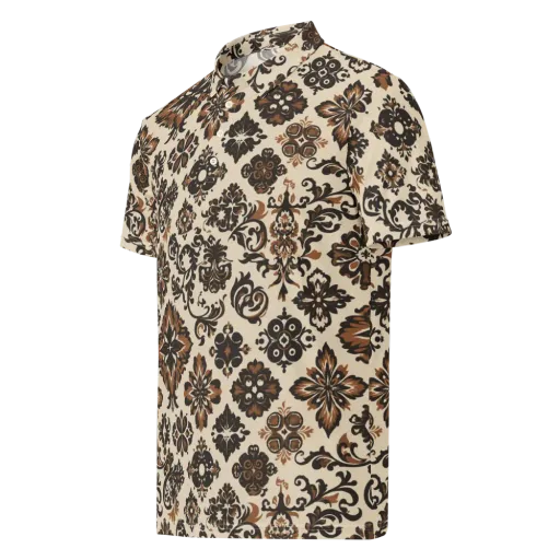 Cinnamon Damask on a Men's Slim Fit Polo Shirt