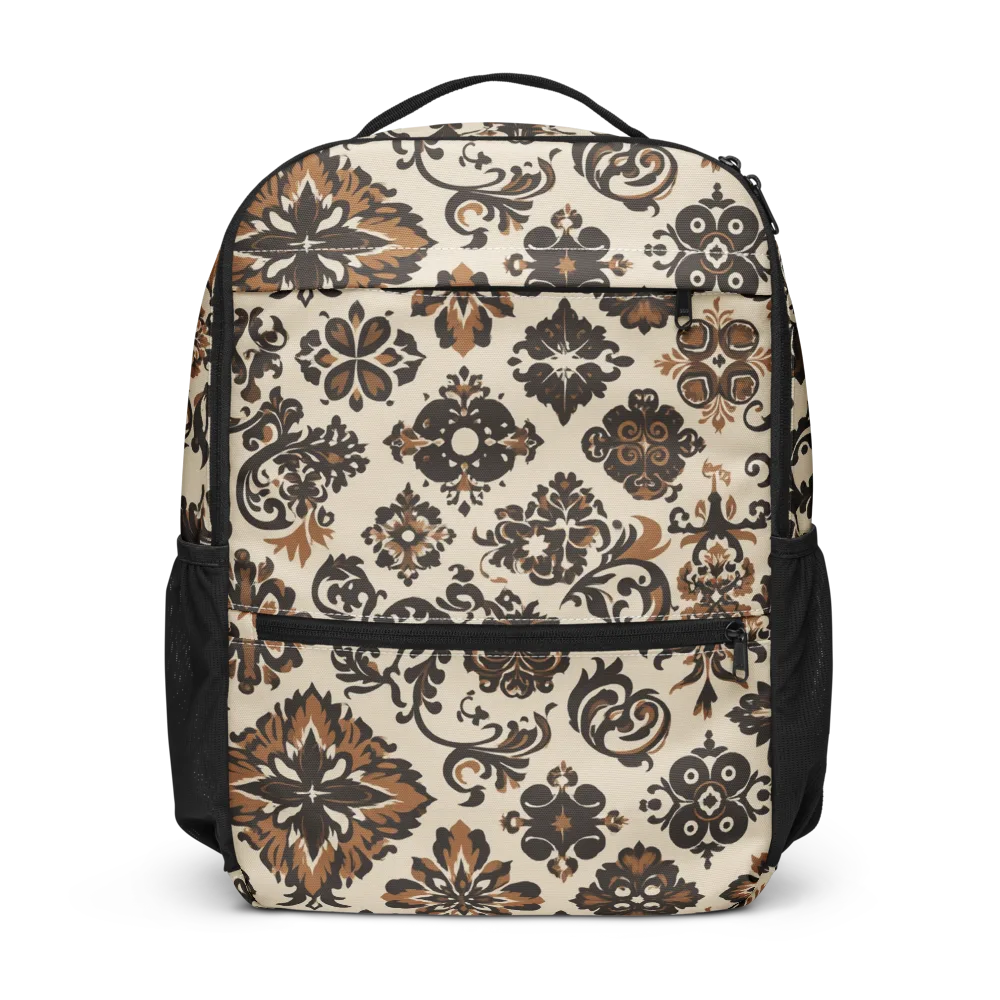 Cinnamon Damask on Utility Backpack — Front