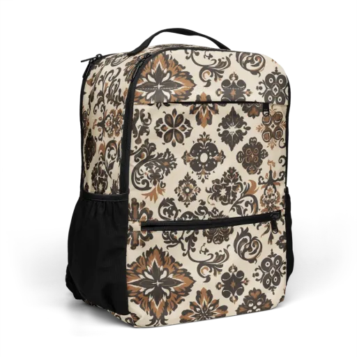 Cinnamon Damask on a Utility Backpack