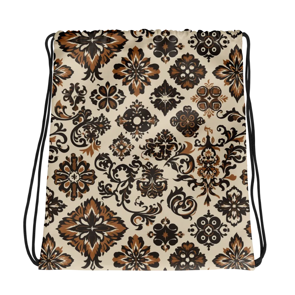 Cinnamon Damask on Drawstring Bag — Photo