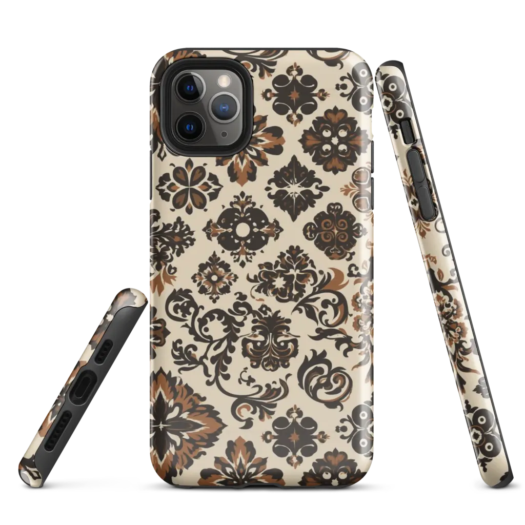 Cinnamon Damask on Tough Case for iPhone® — Front