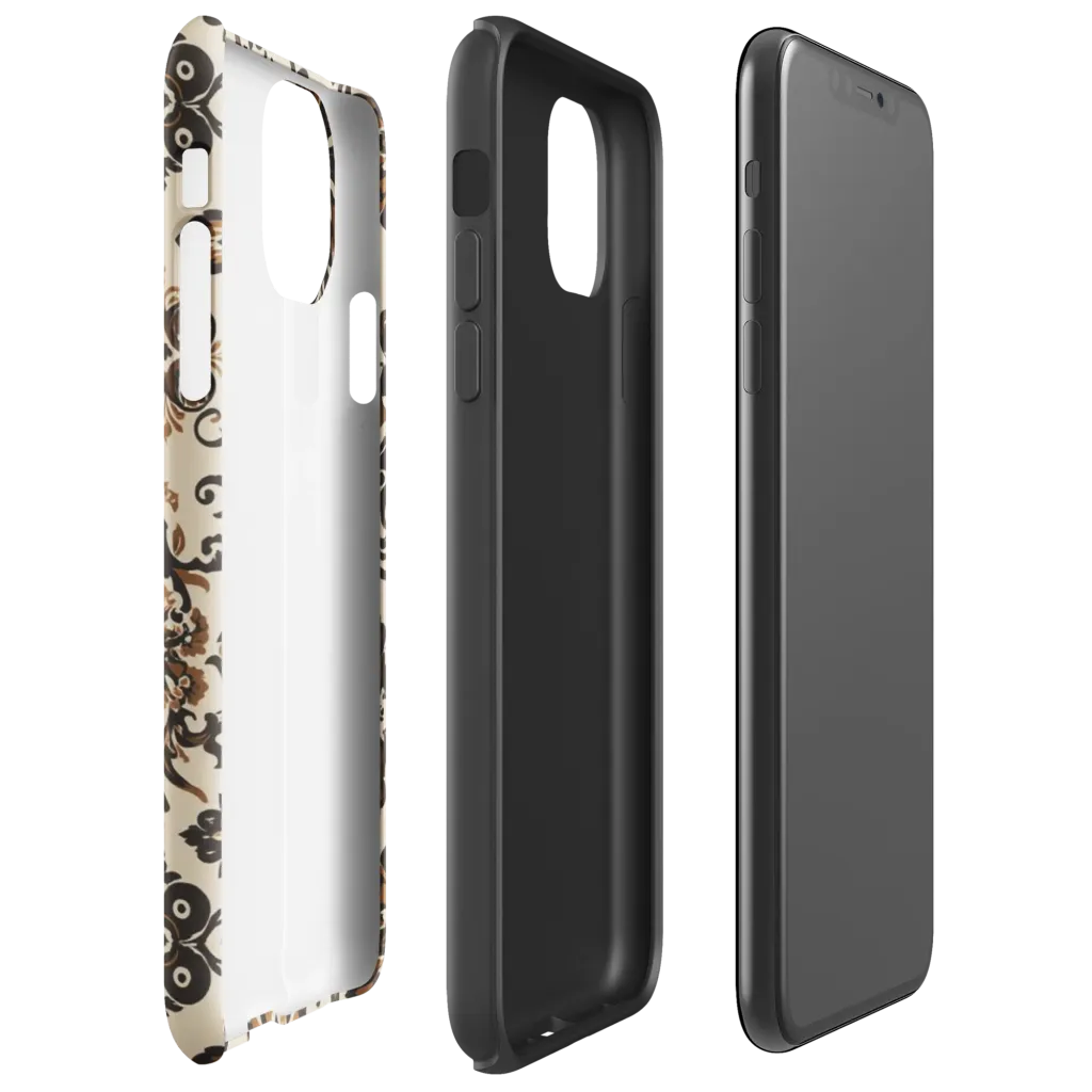 Cinnamon Damask on Tough Case for iPhone® — Right