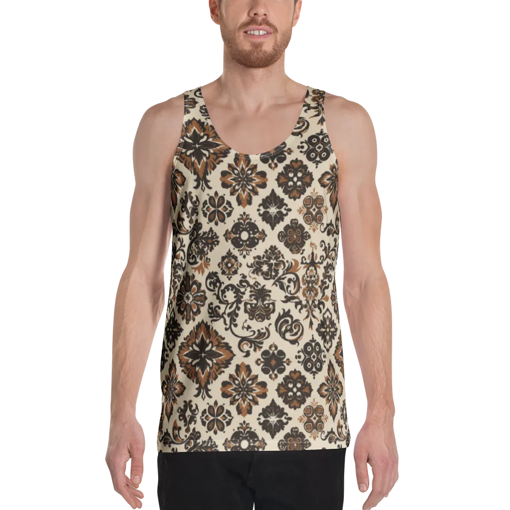 Cinnamon Damask on Men's Tank Top — Front