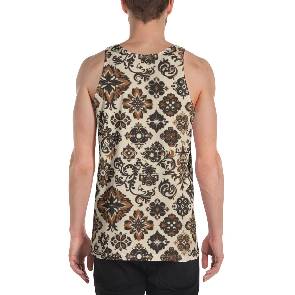 Cinnamon Damask on Men's Tank Top — Back