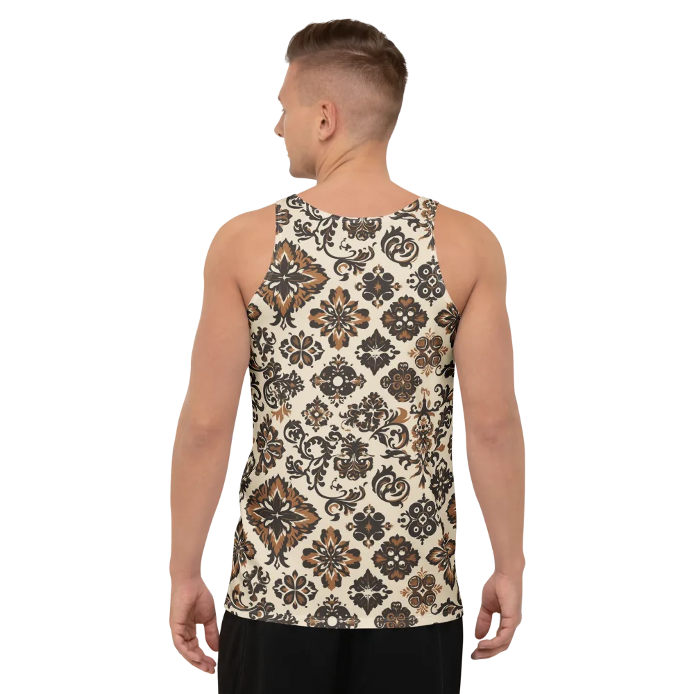 Cinnamon Damask on Men's Tank Top — Back