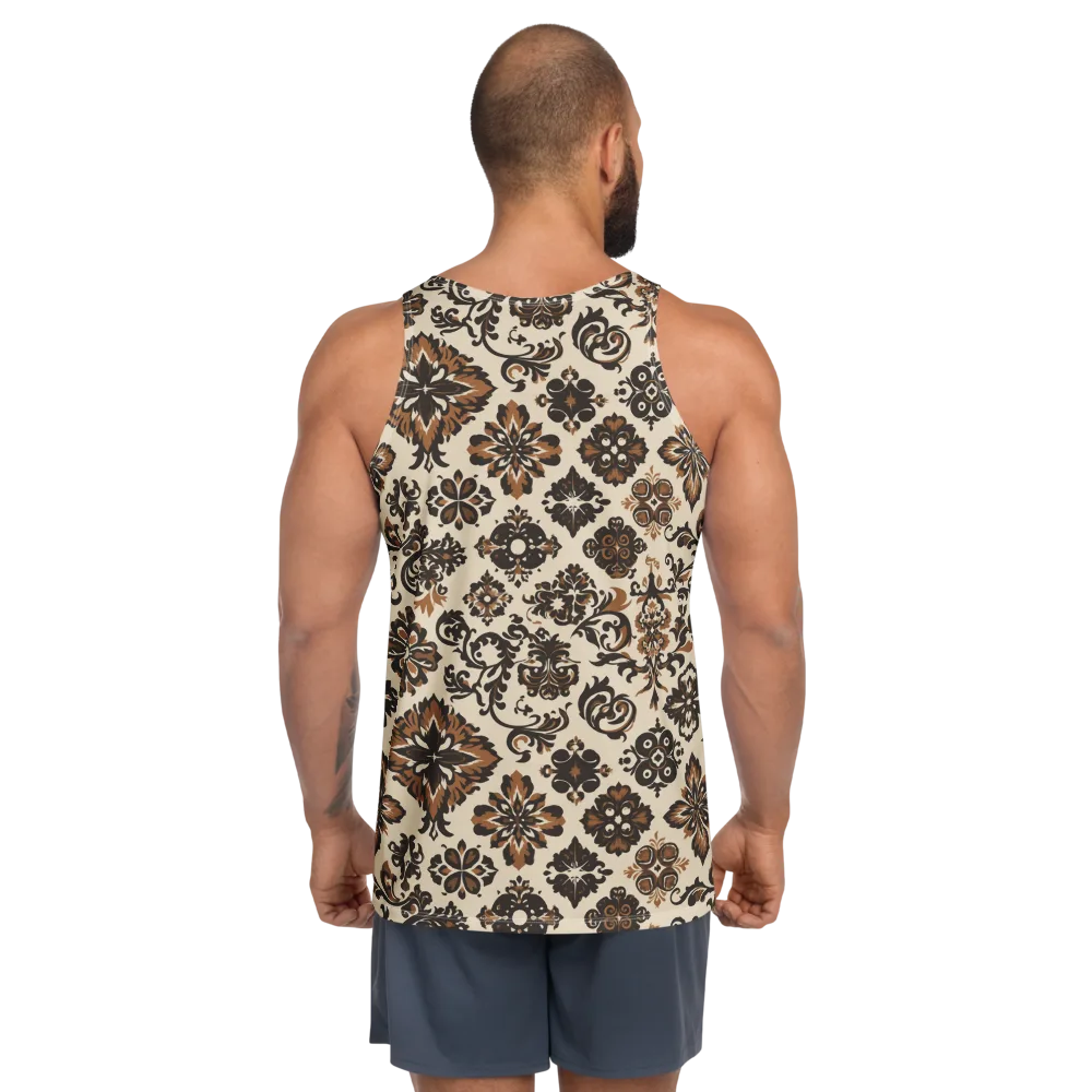 Cinnamon Damask on Men's Tank Top — Back