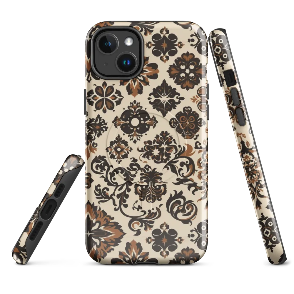 Cinnamon Damask on MagSafe Tough Case for iPhone® — Front