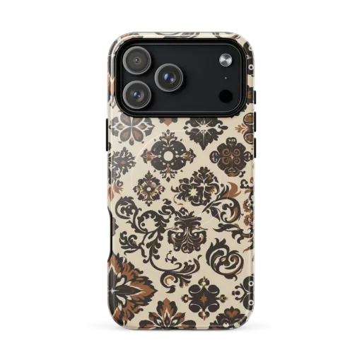 Cinnamon Damask on a MagSafe Tough Case for iPhone®