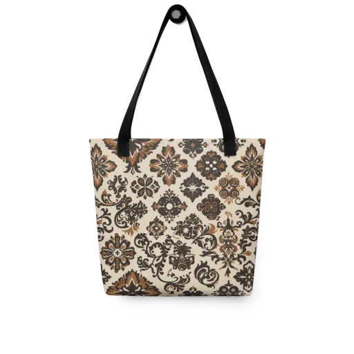 Cinnamon Damask on a Tote Bag
