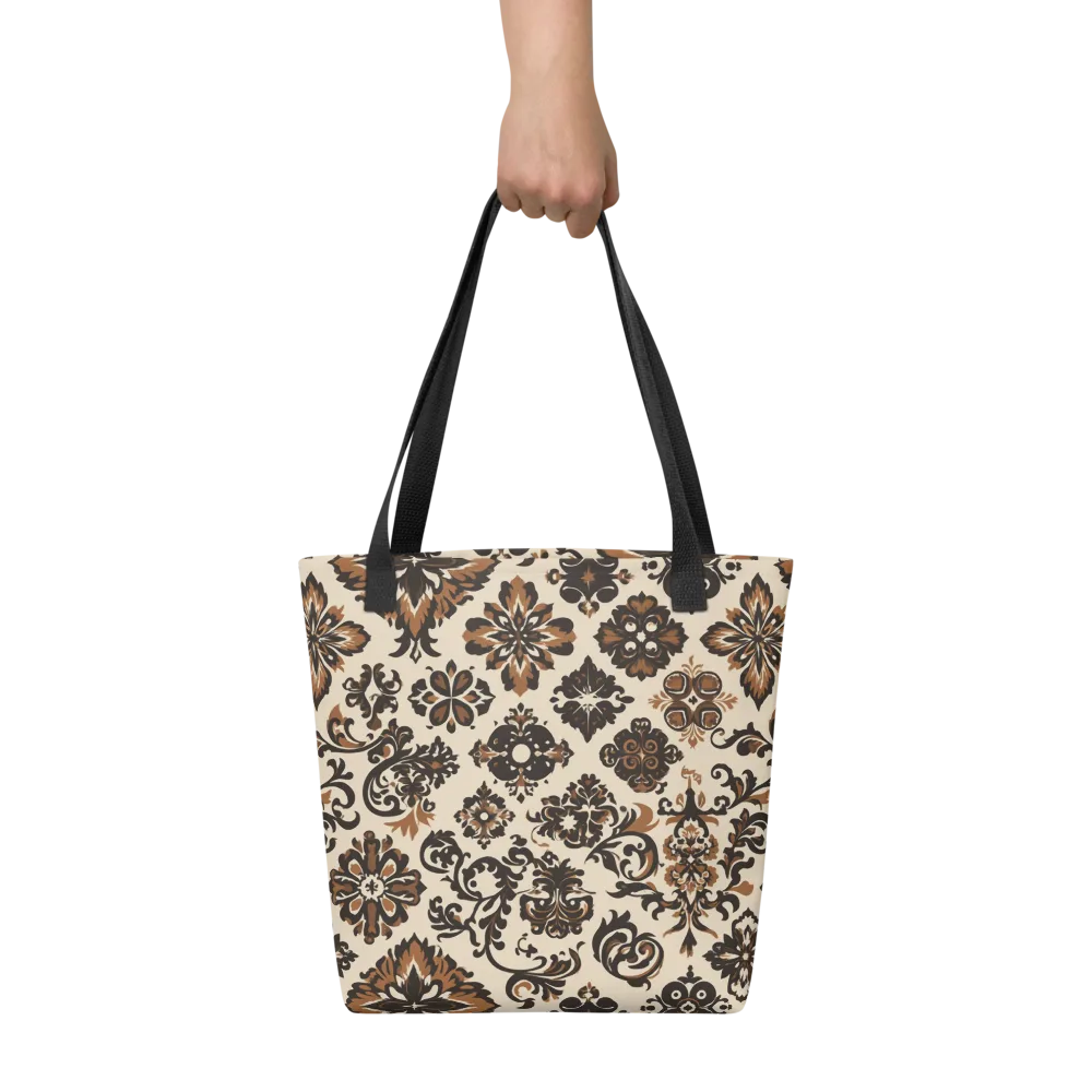 Cinnamon Damask on Tote Bag — Front
