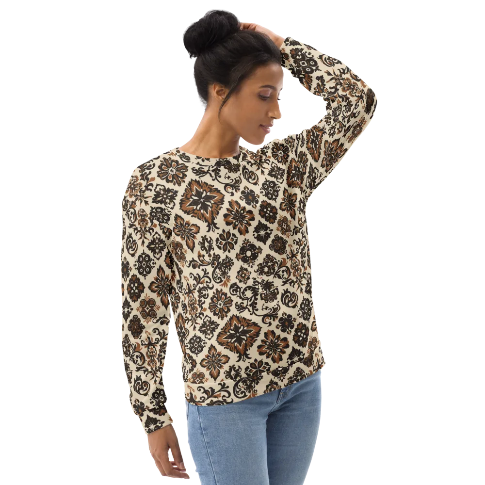 Cinnamon Damask on Sweatshirt — Right Front
