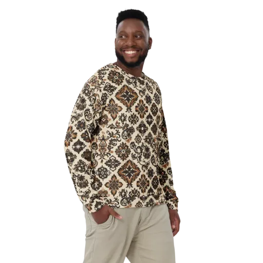 Cinnamon Damask on a Sweatshirt
