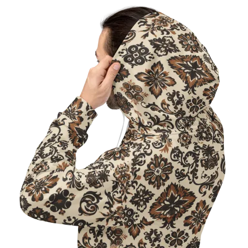 Cinnamon Damask on a Hoodie