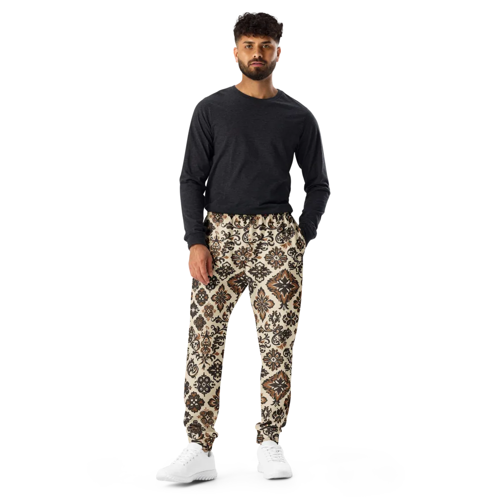 Cinnamon Damask on Men's Joggers — Front