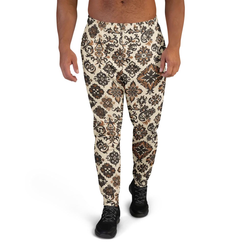 Cinnamon Damask on Men's Joggers — Front