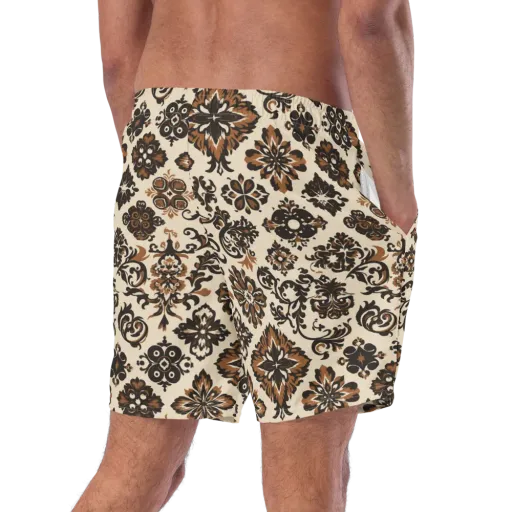Cinnamon Damask on a Swim Trunks