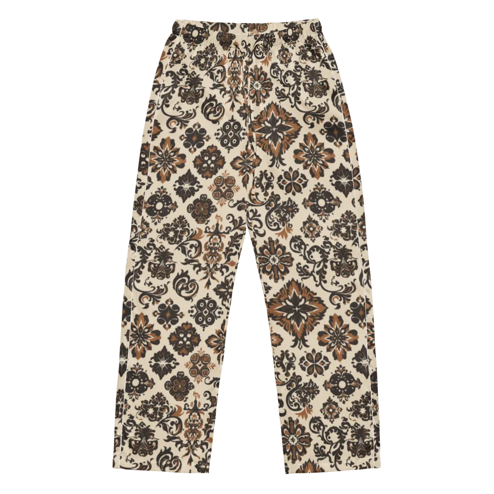Cinnamon Damask on Women's Pajama Pants — Front