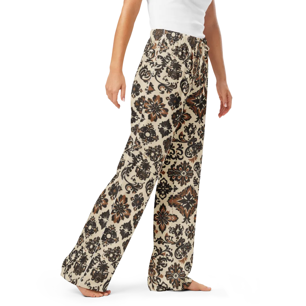 Cinnamon Damask on Women's Pajama Pants — Right Front