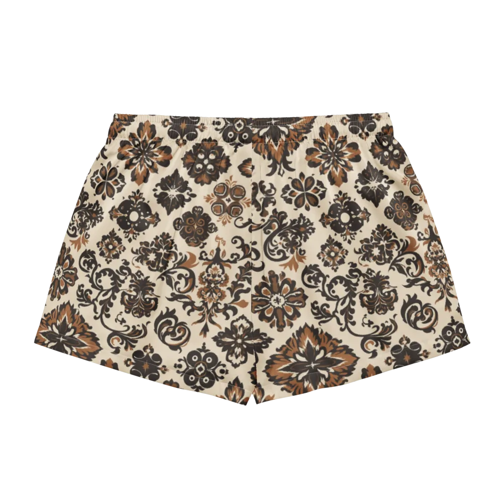Cinnamon Damask on Women's Pajama Shorts — Back