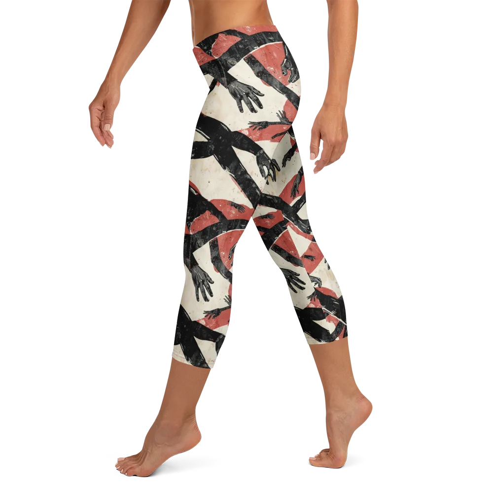Midnight Reach on Capri Leggings — Left