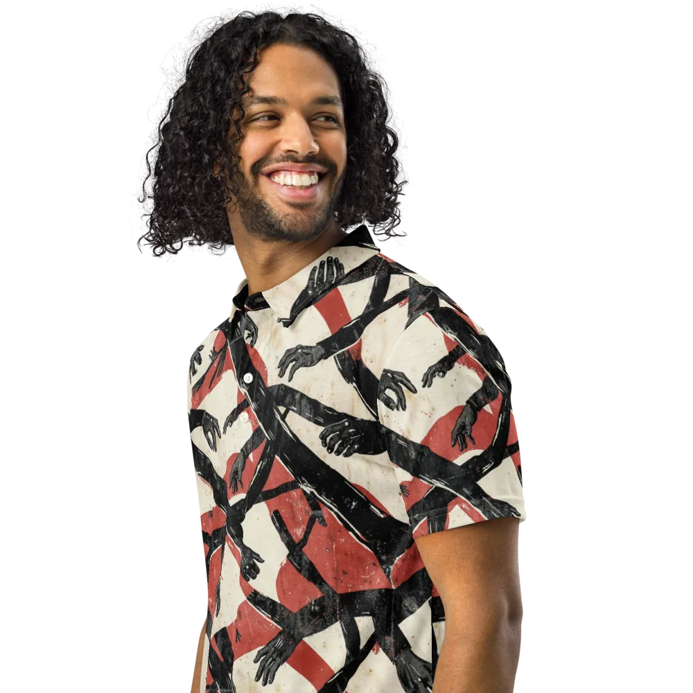 Midnight Reach on Men's Slim Fit Polo Shirt — Left Front