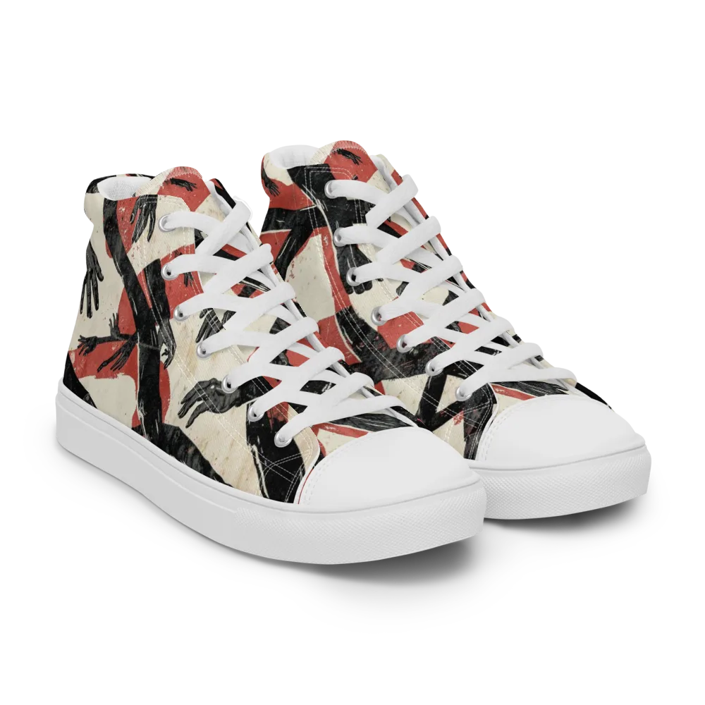 Midnight Reach on Men's High Top Canvas Shoes — Right Front