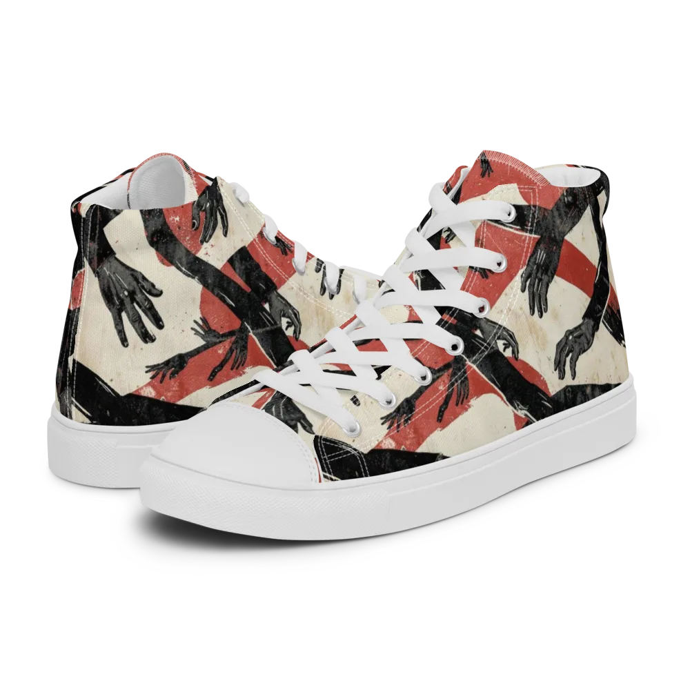 Midnight Reach on Men's High Top Canvas Shoes — Left