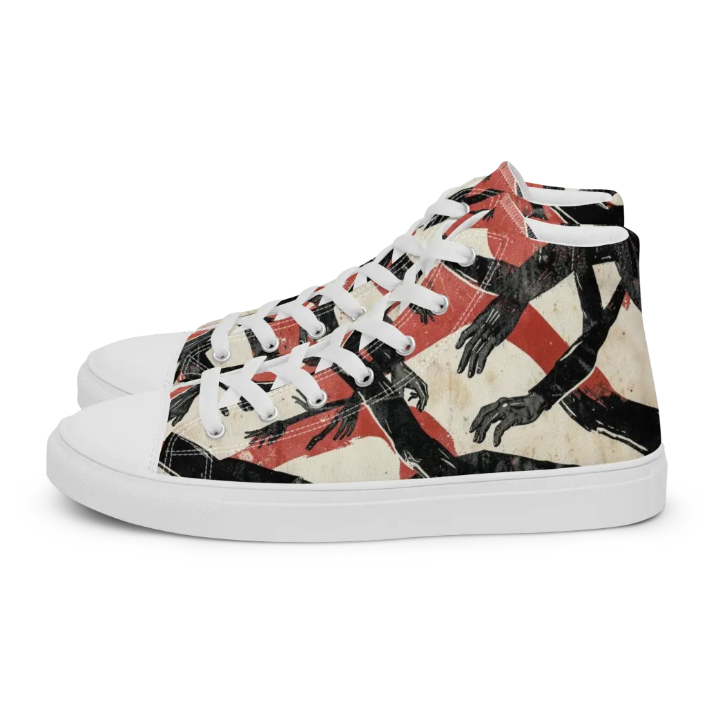 Midnight Reach on Women's High Top Canvas Shoes — Left