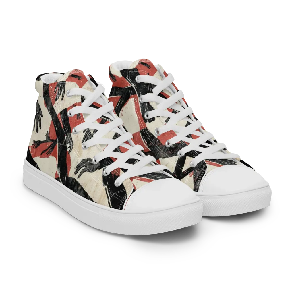 Midnight Reach on Women's High Top Canvas Shoes — Right Front
