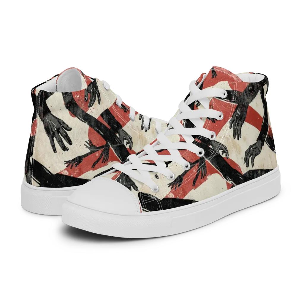 Midnight Reach on Women's High Top Canvas Shoes — Left
